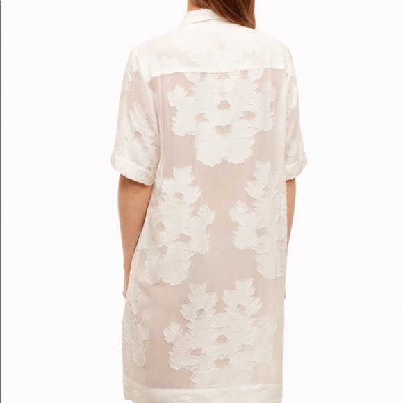 ARITZIA | WILFRED HEMISTICHE DRESS SHEER FLORAL DESIGN EMBROIDERY TUNIC BUTTONS - Picture 5 of 14